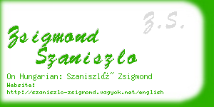 zsigmond szaniszlo business card